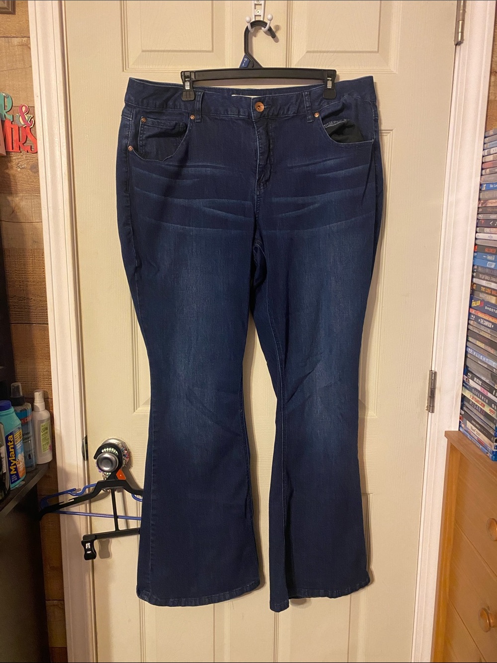 Classic Dark Blue Flare Jeans - Wide Leg
